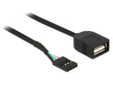DeLOCK 83825 USB-kabel USB 2.0 0,4 m USB A 0,48 Gbit/sek. Sort