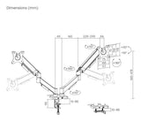 Gembird MA-DA2U-01 skærmbeslag og -stativer 81,3 cm (32") Skrivebord Sort