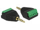 DeLOCK 65947 kabel kønsskifter 3.5 mm Terminal Block Sort, Grøn
