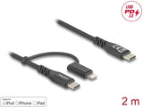DeLOCK 81171 USB-kabel 2 m USB C USB C/Lightning Sort