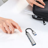 DUDAO 4-IN-1 multi-functional USB hub Charging Ledningsført USB 3.2 Gen 1 (3.1 Gen 1) Type-A Grå