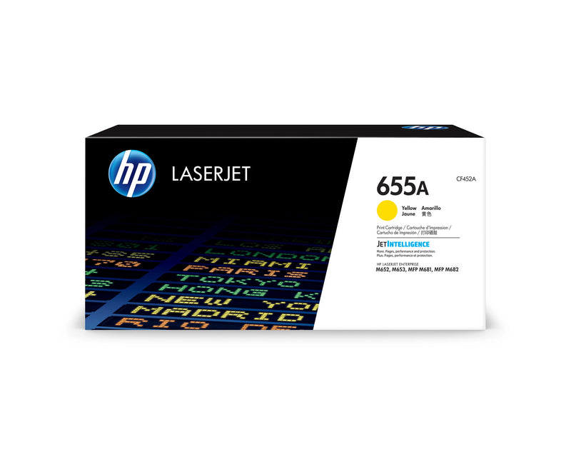 HP Original 655A LaserJet-tonerpatron, gul
