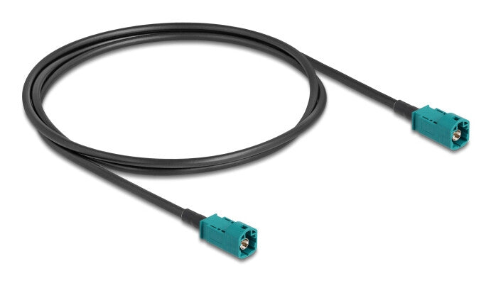 DeLOCK 90678 koaxial kabel 1 m HSD Z Sort, Blå