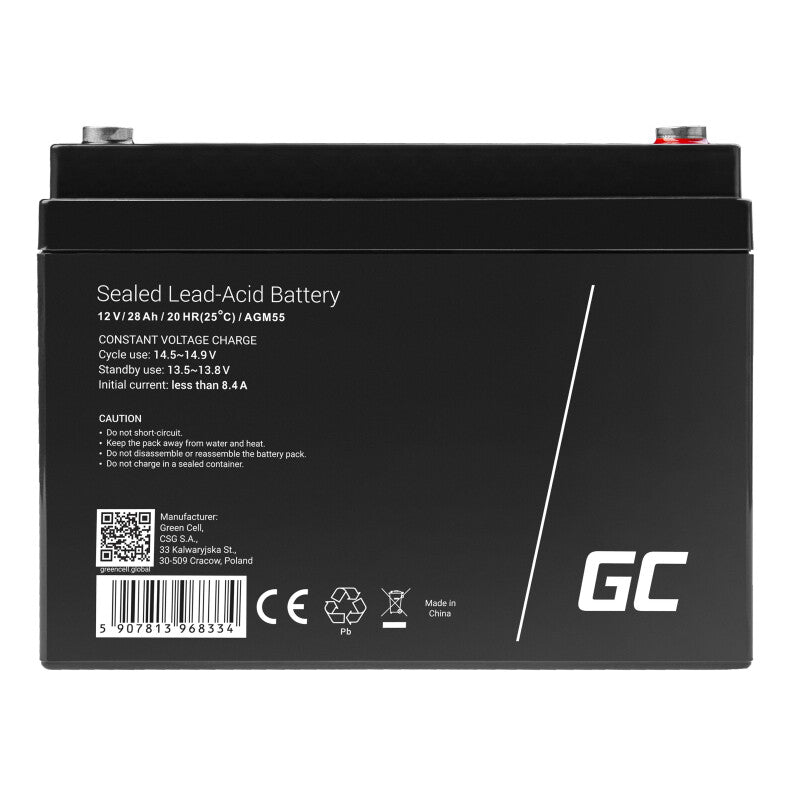 Green Cell AGM55 batteri til køretøj AGM (Absorberet glasmåtte) 28 At 12 V