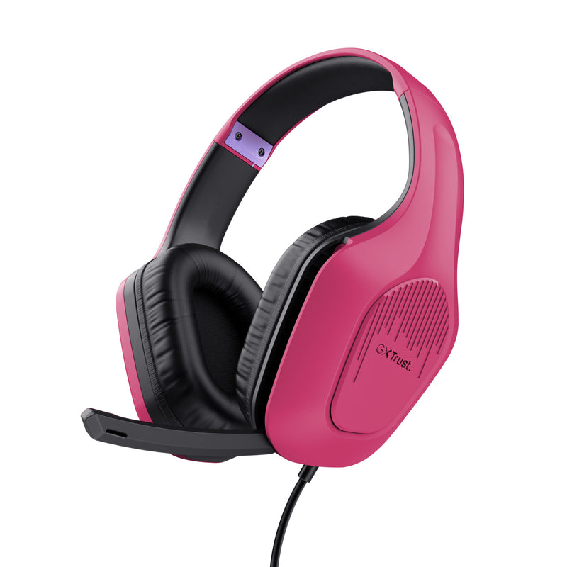 Trust GXT 415P Zirox Headset Ledningsført Spil Lyserød