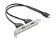 DeLOCK 67346 USB-kabel 0,355 m USB E 2 x USB A Sort