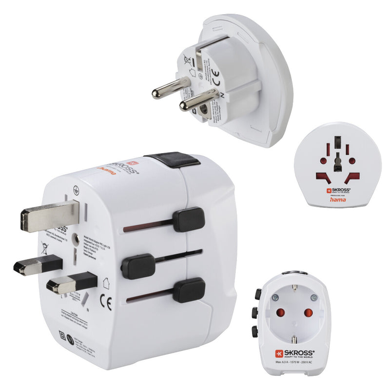 Hama World Travel Pro Light USB strømstik adapter Universel Hvid