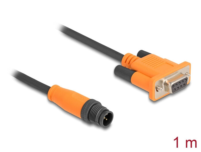 DeLOCK 66745 serielkabel Sort, Orange 1 m M12 plug 5 pin D-Sub 9 pin