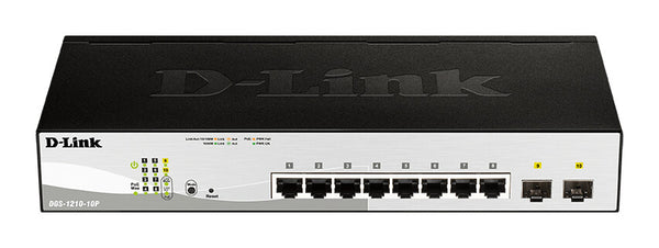 D-Link DGS-1210-10P netværksswitch Administreret L2 Gigabit Ethernet (10/100/1000) Strøm over Ethernet (PoE) 1U Sort