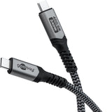 Goobay 74211 USB-kabel 1 m USB C 40 Gbit/sek. Sort, Grå