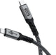 Goobay 74213 USB-kabel 1,8 m USB C 40 Gbit/sek. Sort, Grå