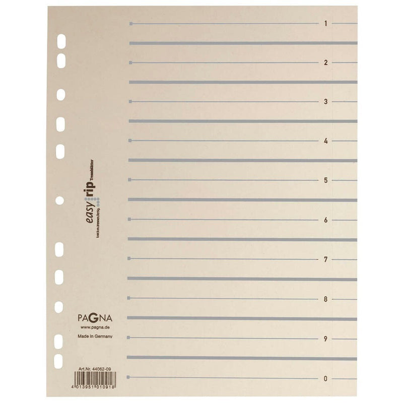 Pagna 44063-06 faneskiller Numerisk faneindeks Karton Beige, Grå