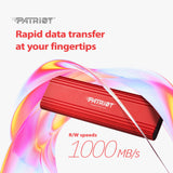 Patriot Memory Transporter Lite 4 TB USB Type-C 3.2 Gen 2 (3.1 Gen 2) Rød