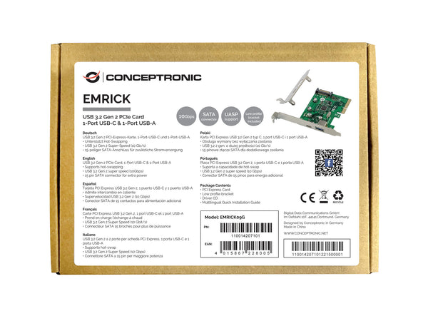 Conceptronic EMRICK09G interface-kort/adapter Intern USB 3.2 Gen 2 (3.1 Gen 2)