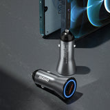 DUDAO Car Charger 45W PD+ QC5.0 1xUSB+1XType C Universel Sølv Cigartænder Hurtig opladning Automatisk