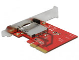 DeLOCK 91748 kortlæser PCI Express Intern Metallic, Rød