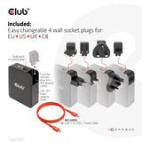 CLUB3D CAC-1917 oplader til mobil enhed Universel Sort Vekselstrøm Hurtig opladning Indendørs