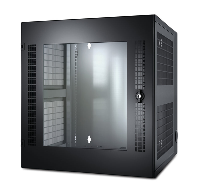 APC NetShelter WX Wall-Mount Enclosure 13U Glass Door Black Vægmonteret stativ Sort