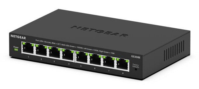 NETGEAR GS308E Administreret L2/L3 Gigabit Ethernet (10/100/1000) Sort