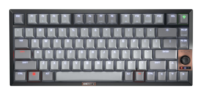 CHERRY KW 300 MX tastatur Hjem USB + Bluetooth QWERTY US engelsk Sort, Kobberfarve, Grå