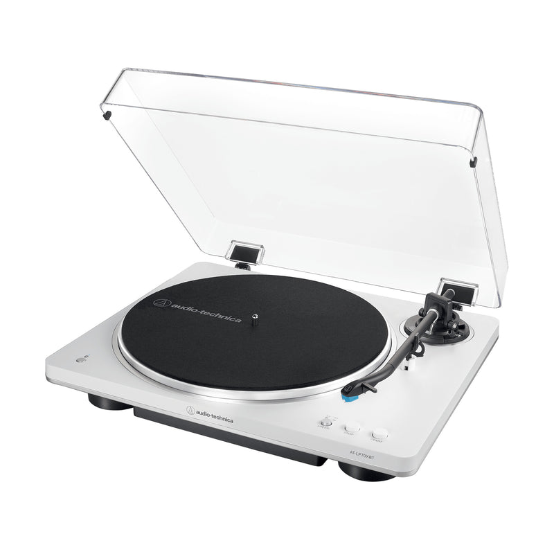 Audio-Technica AT-LP70XBT Bæltedrevet pladespiller Sølv, Hvid Fuld automatisk