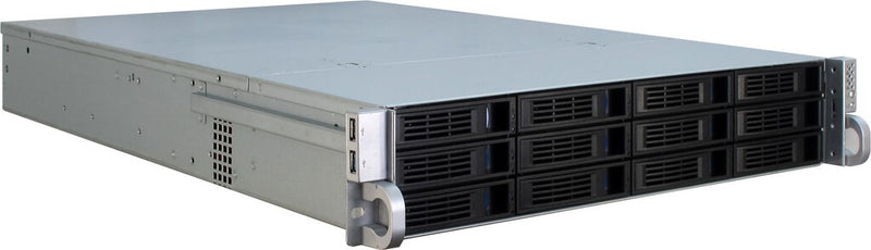 Inter-Tech IPC 2U-2412 Stativ Sort, Sølv