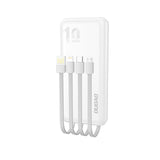 DUDAO K6Pro Universal 10000mAh Power Bank with USB Cable Type C Lightning white Hvid