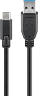 Goobay 44712 USB-kabel USB 3.2 Gen 1 (3.1 Gen 1) 1 m USB A USB C 5 Gbit/sek. Sort