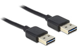 DeLOCK 1m USB 2.0 A USB-kabel USB A 0,48 Gbit/sek. Sort