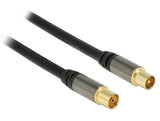 DeLOCK 88923 koaxial kabel RG-6/U 2 m IEC Sort