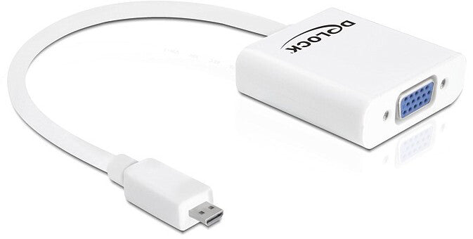 DeLOCK 65347 videokabel adapter VGA (D-Sub) HDMI Type D (Micro) Hvid