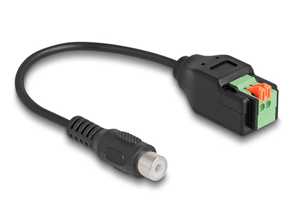 DeLOCK 66327 composite videokabel 0,15 m RCA Klemrække (2-benet) Sort, Grøn