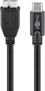 Goobay 67996 USB-kabel USB 3.2 Gen 1 (3.1 Gen 1) 1 m Micro-USB B USB C 5 Gbit/sek. Sort