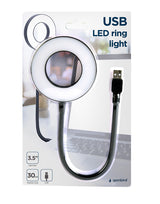 Gembird NL-LEDRING-01 USB gadget Sort, Hvid Lampe