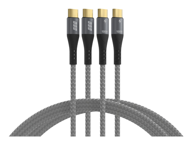 EFB Elektronik USB-CC-00005 USB-kabel USB 2.0 1 m USB C 0,48 Gbit/sek. 100 W Sort, Grå