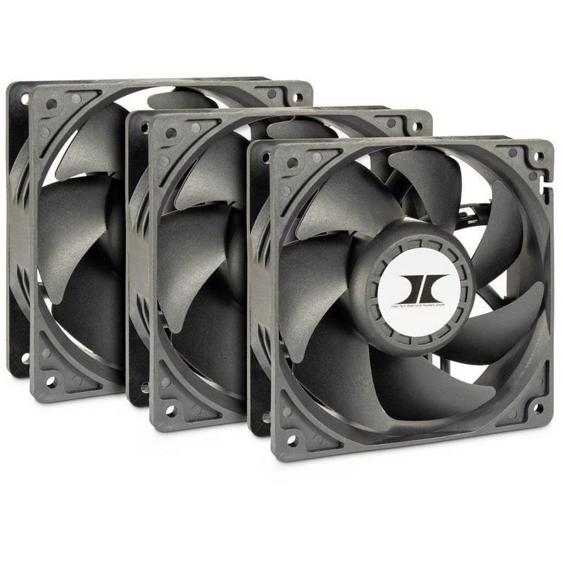 Inter-Tech 88887368 Computerkølesystem Computerkabinet Ventilator 12 cm Sort 3 stk