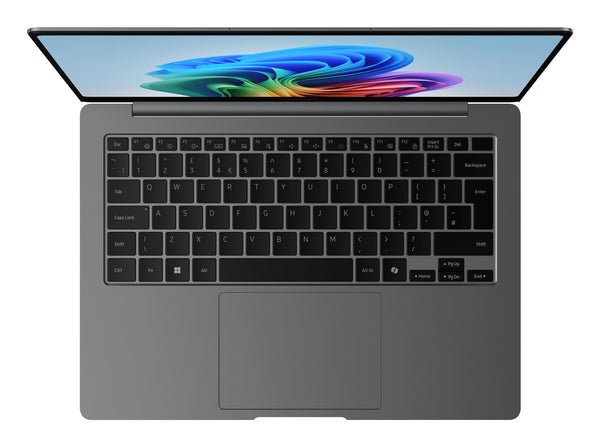 Samsung NP940XHAA-EXP Intel Core Ultra 7 256V Laptop 35,6 cm (14") Berøringsskærm 16 GB LPDDR5x-SDRAM 512 GB SSD Wi-Fi 7 (802.11be) Windows 11 Home Tysk Grå