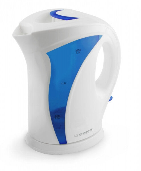 Esperanza EKK018B elkedel 1,7 L 2200 W Blå, Hvid