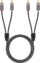 Goobay 65294 lydkabel 3 m 2 x RCA Sort, Sølv
