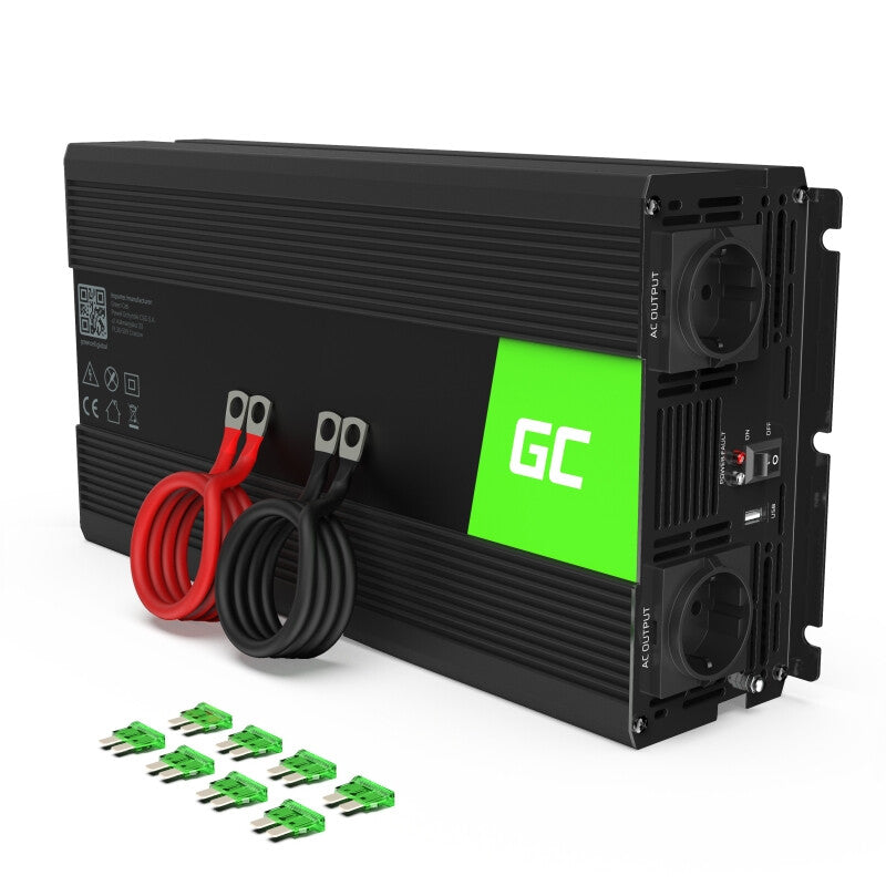 Green Cell INV22 strømadapter og vekselret Automatisk 1500 W Sort