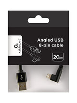 Gembird CC-USB2-AMLML-0.2M Lightning kabel 0,2 m Sort