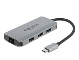 DeLOCK 63252 dockingstation Ledningsført USB 3.2 Gen 1 (3.1 Gen 1) Type-C Grå