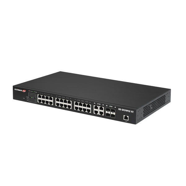 Edimax GS-5424PLC V2 netværksswitch Administreret Gigabit Ethernet (10/100/1000) Strøm over Ethernet (PoE) 1U Sort
