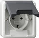GIRA 445035 stikkontakt Schuko Grå