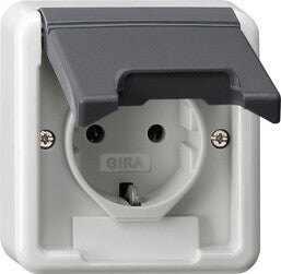 GIRA 445035 stikkontakt Schuko Grå