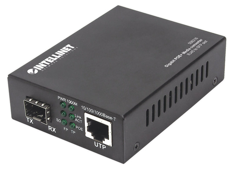 Intellinet 508216 netværksomformer til medie 1000 Mbit/s Sort