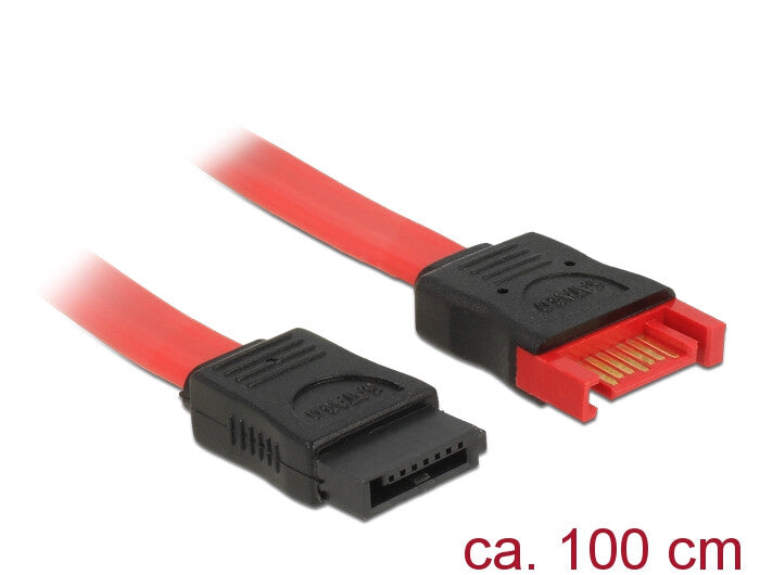 DeLOCK 83956 SATA-kabel 1 m SATA 7-pin Sort, Rød