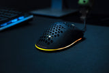 Deltaco Gaming DM210 ultralet gamingmus, 6400 DPI, RGB, gummibelagte sidegreb, sort