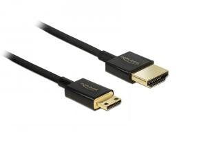DeLOCK HDMI-A/HDMI-C, 0.5 m HDMI-kabel 0,5 m HDMI Type A (Standard) HDMI Type C (Mini) Sort