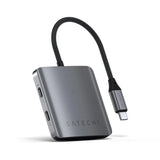 Satechi ST-H4CPDM interface hub USB Type-C 10000 Mbit/s Grå